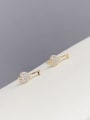 thumb Brass Cubic Zirconia Key Dainty Stud Earring 2