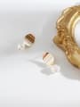 thumb Copper Freshwater Pearl Geometric Minimalist Stud Trend Korean Fashion Earring 1