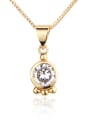 thumb Brass Cubic Zirconia Minimalist Round  Earring and Necklace Set 3