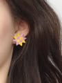 thumb Alloy Enamel Star Cute Stud Earring 1