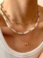 thumb Brass Irregular Trend Beaded Necklace 1