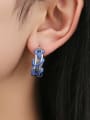thumb Brass Geometric Minimalist Weave C Shape Stud Earring 2