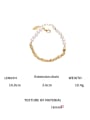 thumb Brass Imitation Pearl Hip Hop Geometric  Bracelet and Necklace Set 3