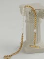 thumb Brass Freshwater Pearl Irregular Vintage Link Bracelet 2