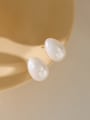 thumb Brass Freshwater Pearl Water Drop Minimalist Stud Earring 3