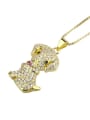 thumb Brass Cubic Zirconia Dog Cute Necklace 3