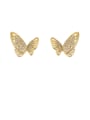 thumb Copper Rhinestone Hollow Butterfly Minimalist Stud Trend Korean Fashion Earring 0