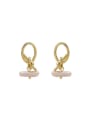 thumb Brass Imitation Pearl Oval Minimalist Drop Earring 2