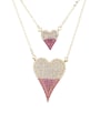 thumb Brass Cubic Zirconia Heart Luxury Multi Strand Necklace 0