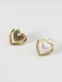 thumb Brass Imitation Pearl Heart Minimalist Stud Trend Korean Fashion Earring 3