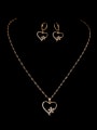 thumb Brass Cubic Zirconia Hip Hop Heart and Necklace Set 2