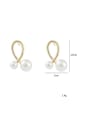 thumb Brass Imitation Pearl Geometric Dainty Stud Earring 2