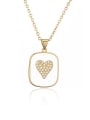 thumb Brass Cubic Zirconia Heart Vintage Necklace 0