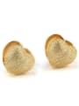 thumb Brass Heart  Cubic Zirconia  Dainty Stud Earring 0