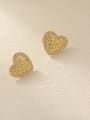 thumb Brass Cubic Zirconia Heart Minimalist Stud Trend Korean Fashion Earring 0