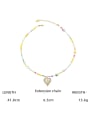 thumb Brass Glass beads Heart Bohemia Necklace 2