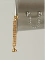 thumb Brass Cubic Zirconia Tassel Hip Hop Fashion chain tassel without pierced ears Single Earring 0