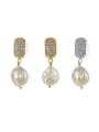 thumb Brass Freshwater Pearl Geometric Classic Chandelier Earring 4