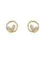 thumb Brass Cubic Zirconia Geometric Minimalist Stud Trend Korean Fashion Earring 3