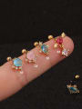 thumb Copper with Cubic Zirconia Multi Color Round Dainty Stud Earring 0