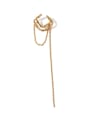 thumb Brass Tassel Vintage Simple geometric multi-layer line tassel ear bone clip  Single Earring 4