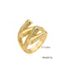 thumb Brass Cubic Zirconia Geometric Trend Stackable Ring 1