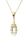 thumb Brass Cubic Zirconia Triangle Dainty Necklace 0