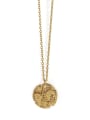 thumb Brass Round Vintage Vintage embossed bee medal Necklace 3