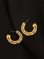 thumb Brass Geometric Vintage C-shaped big ear ring Hoop Earring 0