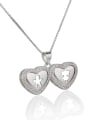 thumb Brass Rhinestone Heart Minimalist Necklace 1