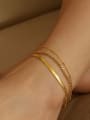 thumb Brass Geometric Vintage Double Layer Anklet 1
