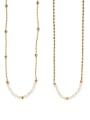 thumb Brass Freshwater Pearl Irregular chain Minimalist Necklace 1