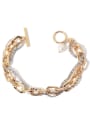 thumb Brass Cubic Zirconia Geometric Chain Vintage Strand Bracelet 4