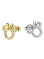 thumb Brass Cubic Zirconia  Cute Mouse Earring and Necklace Set 4