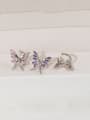 thumb Stainless steel Cubic Zirconia Butterfly Trend Single Earring 0