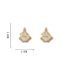 thumb Brass Cubic Zirconia Shell Geometric Vintage Drop Earring 2