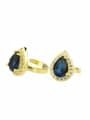 thumb Brass Water Drop Cubic Zirconia  Luxury Clip Earring 4