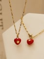 thumb Dainty Heart Brass Cubic Zirconia Enamel Bracelet and Necklace Set 2