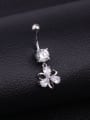 thumb Stainless steel Cubic Zirconia Flower Hip Hop Belly studs & Belly Bars 1