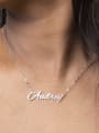 thumb Stainless steel  Minimalist   Letter  Pendant Necklace 2
