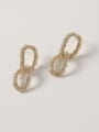 thumb Brass Cubic Zirconia Geometric Vintage Drop Trend Korean Fashion Earring 2