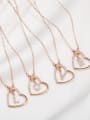 thumb Brass Cubic Zirconia Heart Minimalist  Letter Pendant Necklace 2
