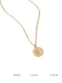 thumb Brass Message Vintage round pendant Necklace 1
