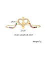 thumb Brass Cubic Zirconia Geometric Heart Vintage Adjustable Bracelet 3