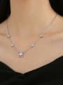 thumb Brass Cubic Zirconia  Dainty Butterfly  Earring and Necklace Set 1
