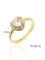 thumb Brass Cubic Zirconia Heart Trend Band Ring 2