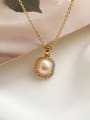 thumb Brass Freshwater Pearl Geometric Dainty Necklace 1