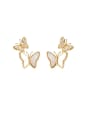 thumb Brass Shell Butterfly Minimalist Drop Trend Korean Fashion Earring 0
