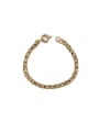 thumb Brass Imitation Pearl Geometric Chain Vintage Link Bracelet 2