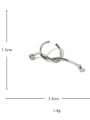 thumb Brass  Minimalist Line  Cross-knotted ear clips  Single Earring 3
